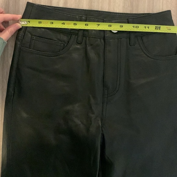 Maje Womens Perry Leather Straight Leg Flared Crop Pants US 0 Black FR 34 -Flaw- - Picture 9 of 16